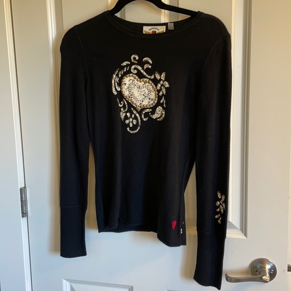 Twisted Heart Silk Cashmere Sweater. S.